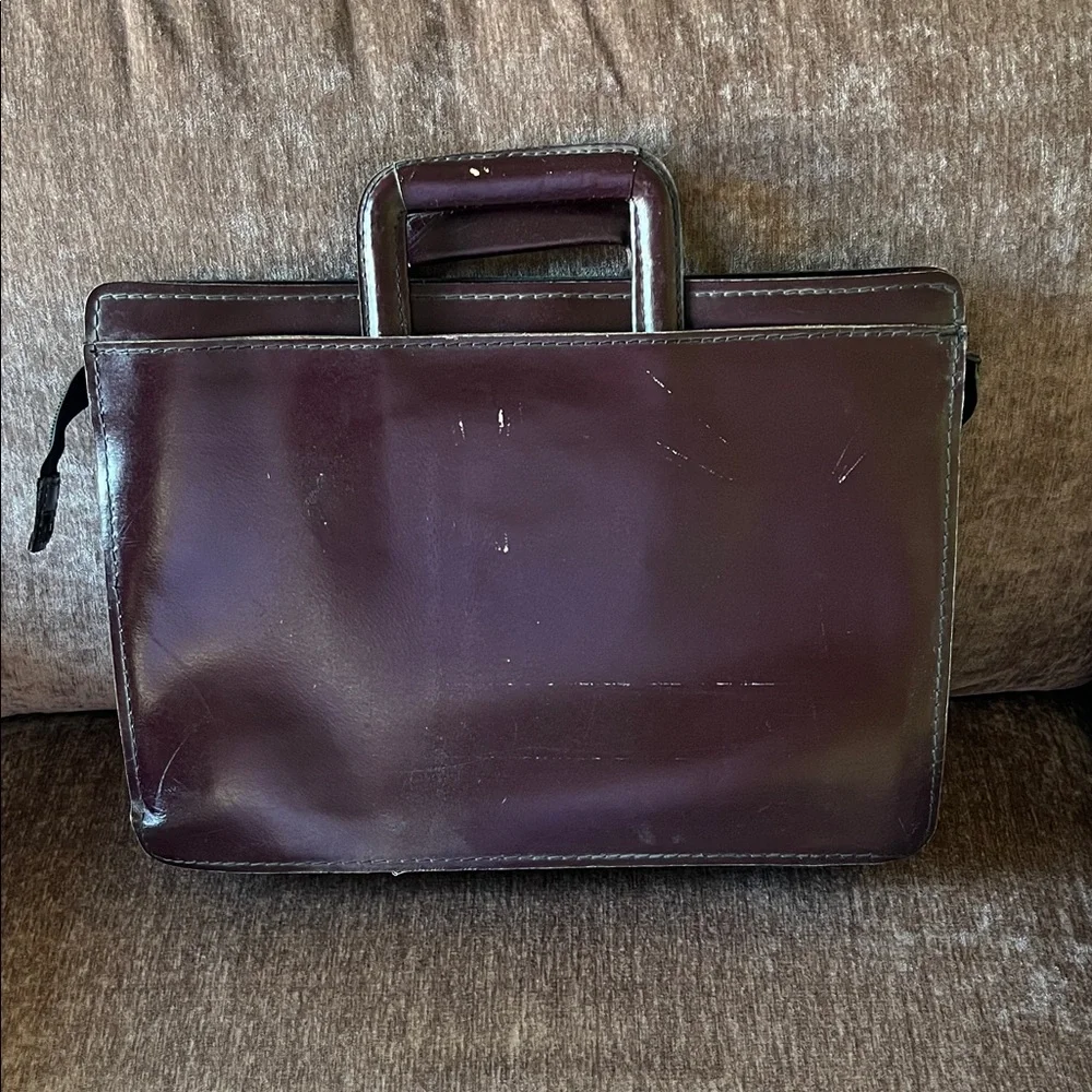 Sophisticated Dark Brown/Burgandy Leather Briefcase  Vintage  Unisex - Picture 3 of 12